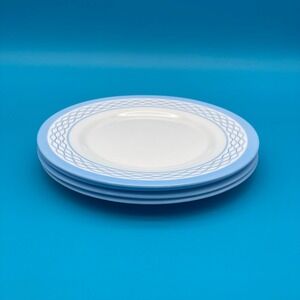 Set of 4 Martha Stewart Everyday Blue Wave Salad Plates Made in France MTW28
